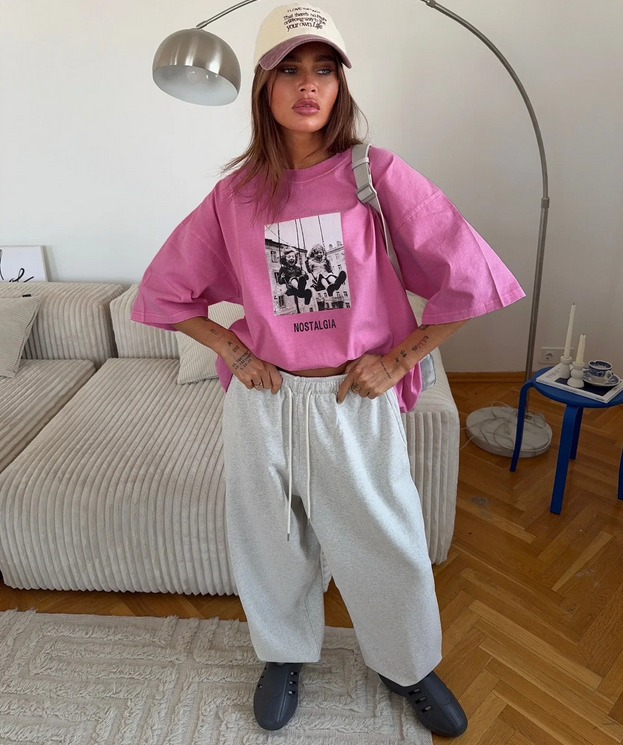 T-Shirt Women's Printed Vintage Style Crew Neck Top 